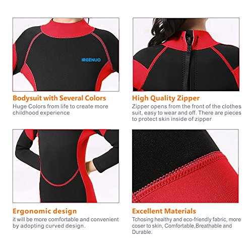 image for IREENUO Kids Wetsuit Neoprene 2.5mm Thick Long Sleeve One Piece UV Pro