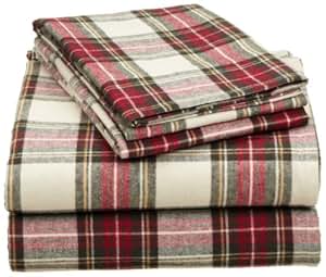 Amazon.com: Pinzon Lightweight Cotton Flannel Sheet Set