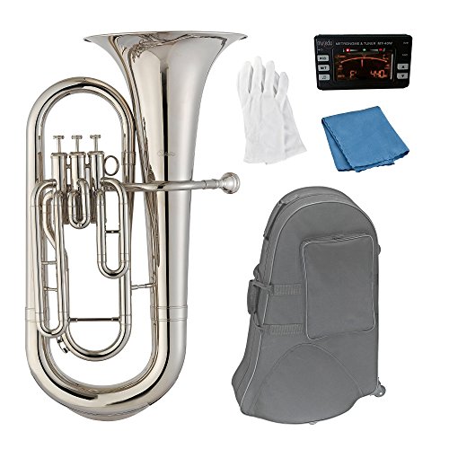 Estella EU200N Nickel Plated B Flat Euphonium with Stainless Steel Pistons