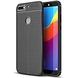 Huawei Y7 Prime (2018) Case, Huawei Y7 Prime (2018) Faux Leather Case, Soft Case Anti-Slip TPU Cover for 5.99'' Huawei Y7 Prime (2018)