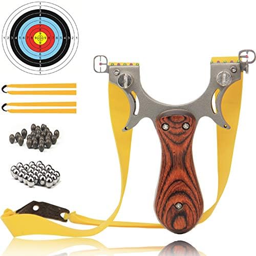 COOY Slingshot- Professional Upgraded Light Slingshot for Hunting, with 2 Rubber Bands and 4 Mechanical Sights, Adult Outdoor Catapult Set