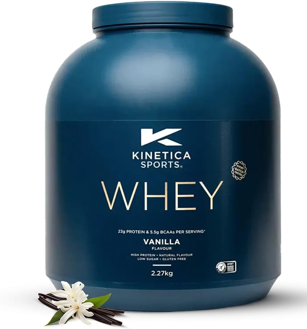 Kinetica Whey Protein Powder Vanilla 2.27 Kg 76 Servings 23g Protein