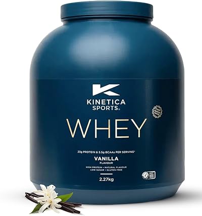 Kinetica Whey Protein Powder Vanilla 2.27 Kg 76 Servings 23g Protein