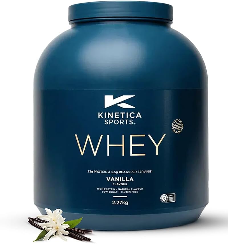 Kinetica Whey Protein Powder Vanilla 2.27 Kg 76 Servings 23g Protein
