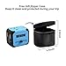 WINOW International Travel Plug Adapter, Worldwide Power AC Wall Charger with Dual USB & USA, UK, AU, EU - Great for iPhone/iPad / Laptops/Samsung / Smartphone,Spare Safty Fuse+Zipper Case (Blue)