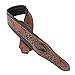 Walker & Williams SF-01 Copperhead Brown Textured Snakeskin Pattern Padded Guitar Strap with Snakehead For Acoustic, Electric, And Bass Guitars