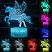 Palawell Unicorn Gifts Unicorn Night Light for Girls, Led Illusion Lamp Unicorn Toys for Girls Birthday Gift, Kids Toys Room Decor Lighting as Christmas Gifts - 16 Color Bedside Lamp Remote Control