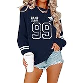 Game Day Sweatshirt Women Football Sweatshirts Funday Sunday Fall Pullover Football Fan Number Graphic Casual Tops