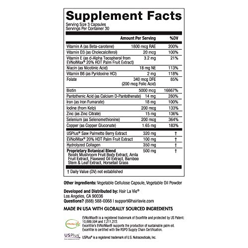 Hair La Vie Clinical Formula Hair Growth Vitamins For Women And Men