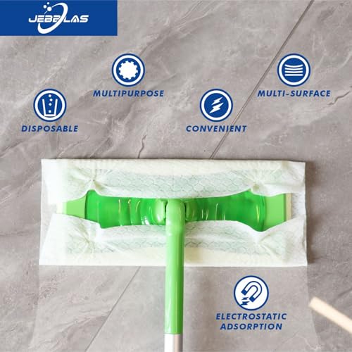 JEBBLAS Dry Mop Refills Disposable Sweeper Dusting Cloths Dry Sweeping Cloth Hardwood Floor Mop Cleaner Cloth Refill Dry Mopping Pads Wipes for Floor Mop(White, 30x 22cm,120Count)