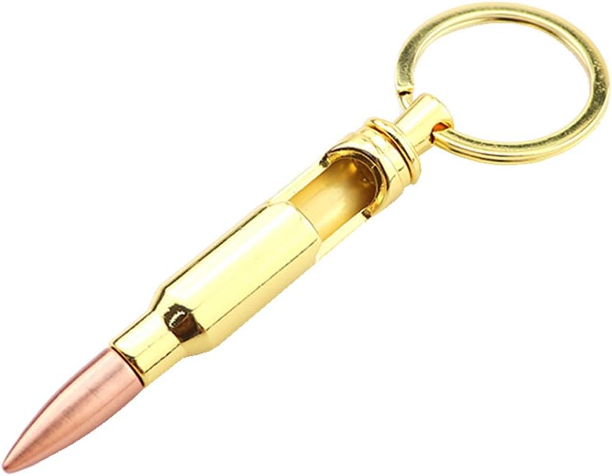 Aluminum Bullet Shape Beer Soda Bottle Opener With Key Ring Keychain Bar Tool