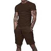 Uni Clau Mens Short Sets 2 Piece Outfits Fashion Summer Tracksuits Casual Shirt and Shorts Set