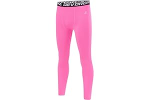 DEVOROPA Boys Leggings Quick Dry Youth Compression Pants Sports Tights Basketball Base Layer Husky/Slim/Regular