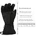 FGN Ski Gloves for Men Waterproof, Outdoor Sport Snowboard Winter Thinsulate Gloves with Zipper Pocket,Size L-One Size Fits All (Black)