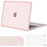 MOSISO Compatible with MacBook Pro 14 inch Case 2026-2021 M5 M4 M3 M2 M1 A3434 A3112 A3185 A3401 A2918 A2992 A2779 A2442, Anti-Cracking TPU Bumper Hard Shell&Keyboard Skin&Screen Film, Pink