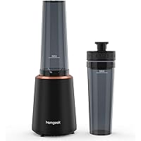 homgeek ジューサー ミキサー小型300w スムージー氷も砕ける 25000高速回転ブレンダー 480mlボトル