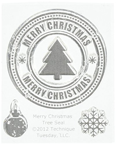 Technique Tuesday Clear Stamps 2"X2.5"-Merry Christmas Tree Seal