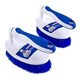 MR.SIGA Heavy Duty Scrub Brush with Comfortable Grip, Cleaning Brush for Bathroom, Shower, Sink, Floor, 2-Pack