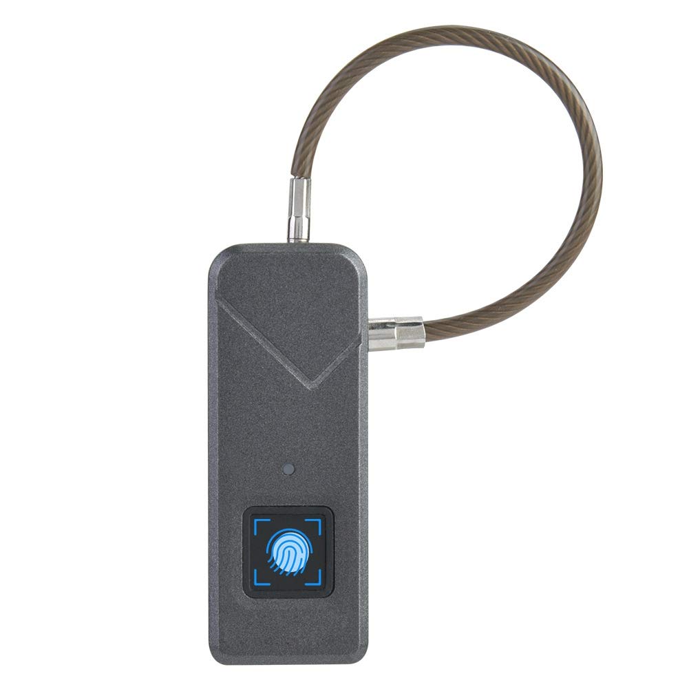 Fingerprint Padlock, Smart Fingerprint Padlock Waterproof Travel Keyless Anti-Theft Luggage Lock with Keyless Biometric for Gym, Travel, Office, Security Handbags, School Bags, Cabinets (Black)