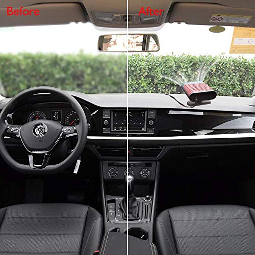 Portable Car Heater Car Defroster with Air Purification 12V 150W Auto Car 30 Seconds Fast Heating Defrost Defogger Demister Vehicle Ceramic Heater Fan for Windshield (Red) - Thumbnail 3