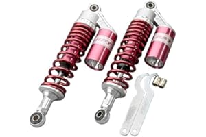 Mallofusa 12.5 Inch 320mm Pair Motorcycle Shock Absorber Rear Suspension Universal For Honda Suzuki Yamaha Kawasaki ATV Go Kart Quad Dirt Sport Bikes Red