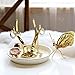 PuTwo Jewelry Tray Antlers Shaped Ring Holder Ceramic Jewelry Dish for Ring Earring Necklace Bracelet Jewelry Stand Gift for Birthday Christmas Wedding for Women Girl Friends - Gold