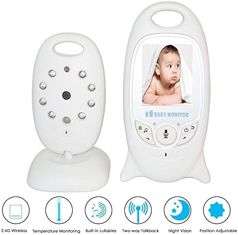 UNOTECH Wireless Security Video Baby Monitor, Night Vision, Temperature/Time Showing, with Music and 2 Way Talk talkback system