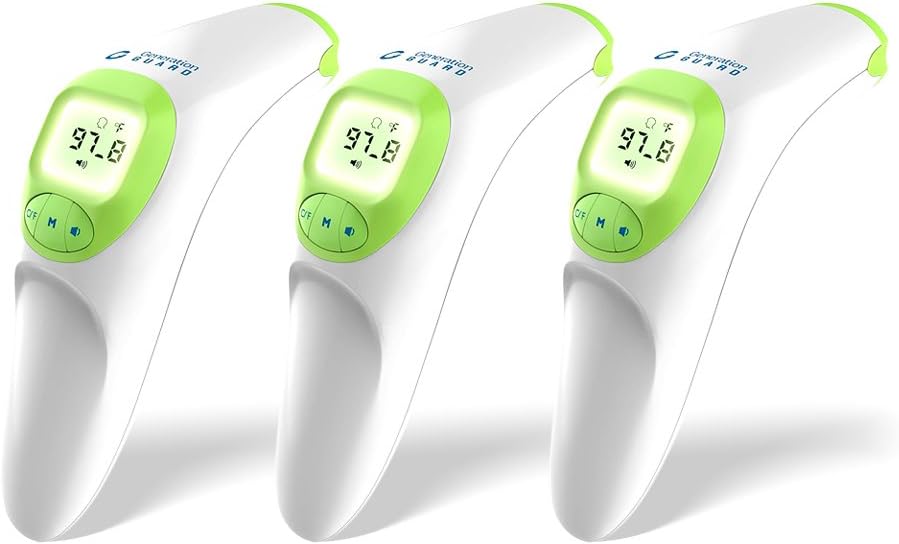Clinical Forehead Thermometer FDA Approved Instant Read Sensor for Digital Fever Measurement Temporal Professional No Touch Readings Baby Adult & Children Best Infrared Scanner