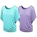 Colrovie Womens Boat Neck Dolman Top - Short Sleeve With O/V Neck