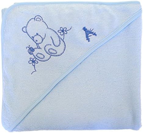 Ultra Soft Baby Bamboo Hooded Towel | Antibacterial &amp; Hypoallergenic | Keeps Baby Dry &amp; Confortable | Extra Large for Newborn Baby, Infant and Toddler | Blue