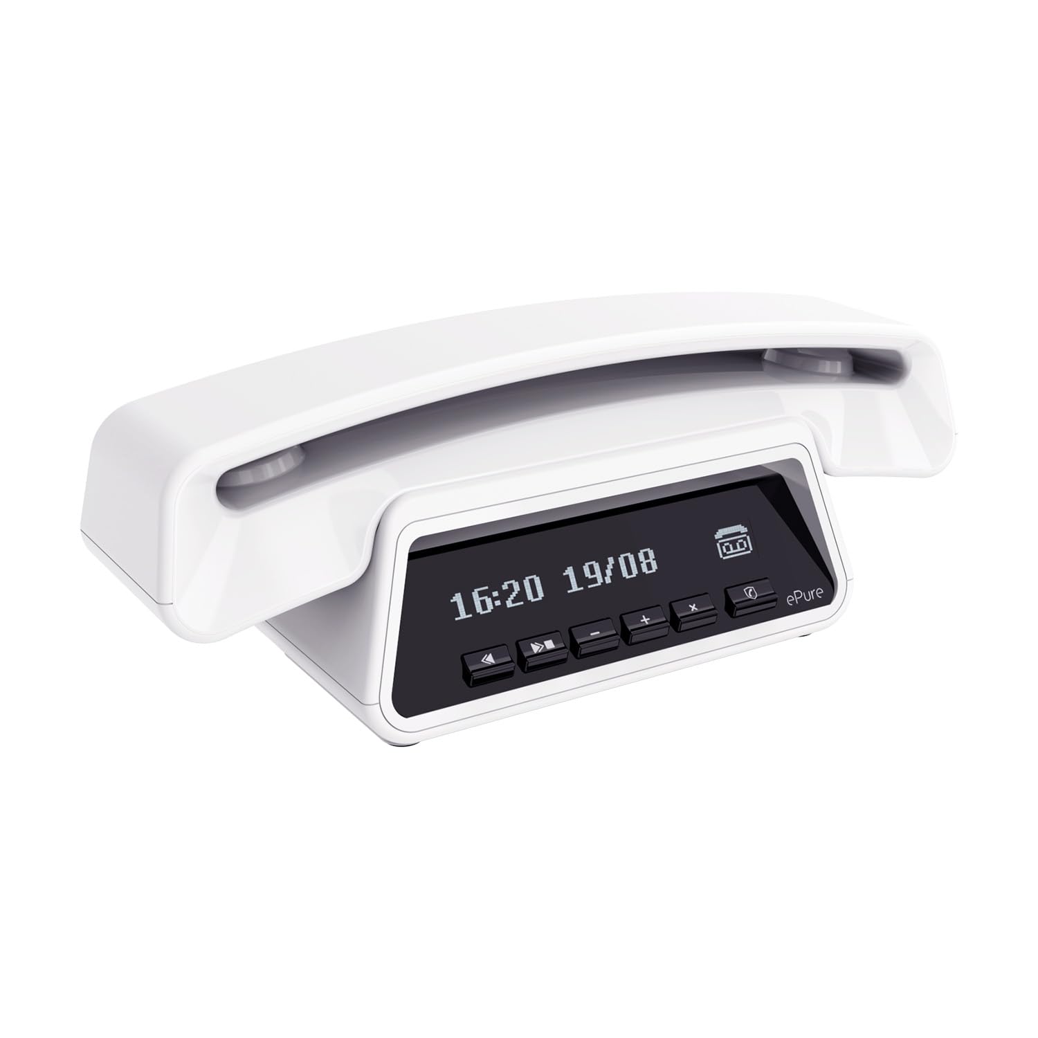 ALCATEL ePure Premium - Cordless Phone DECT With Answering Machine - Classic Design - Smart Display Base - Large Graphic Display - Handsfree - Call Barring - White