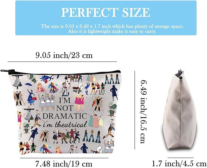 GJTIM Musical Gift Theatre Bag I'm Not Dramatic I'm Theatrical Musical Theatre Gift Zipper Pouch