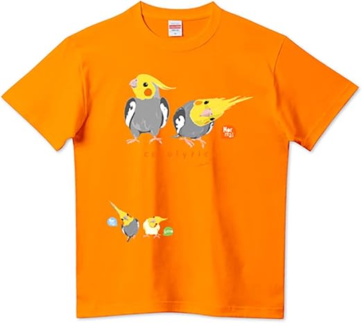 Amazon ことりりか Cotolyrica ノーマル オカメインコ Tシャツ ワキモモ 首かしげ 小鳥 イラスト ルチノーも 半袖 0435 オリジナルプリント 通販