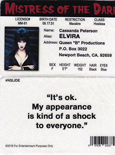 Signs4Fun NSlide ELVIRA Mistress of the Dark Drivers License / Fake ID Card