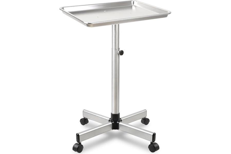 Salon Señor Salon Tray Cart,Instrument Tattoo Trolley Tray with Wheels Adjustable Height,Height Adjustble Hair Color Storage Tray Cart