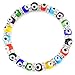 JEWELRIESHOP Turkish Evil Eye Bracelet Murano Glass Beads Beaded Clear Crystal Spacer Bracelet for Women (6-8mm, Blue Red Black White Mix Color Eye Beads)