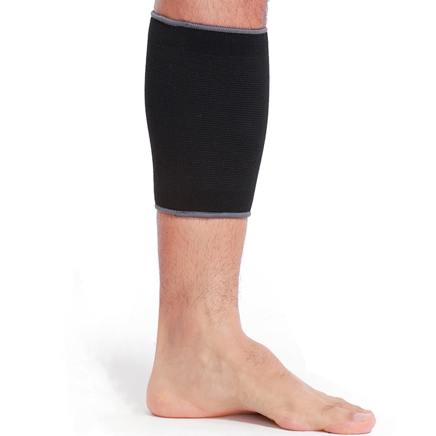 Neotech Care Calf Support Sleeve - Elastic & Breathable Knitted Fabric - Medium Compression (Black Colour, Size S, 1 Unit)