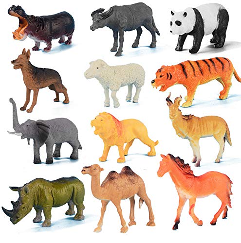 Animals Figure,40 Piece Mini Jungle Animals Toys Set,Realistic Wild Vinyl Plastic Animal Learning Party Favors Toys for Boys Girls Kids Toddlers Forest Small Animals
