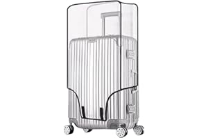 TANGABURU Clear Suitcase Cover - 20 24 26 28 30 Inch Waterproof PVC Suitcase Cover - Transparent Travel Suitcase Wrap - Protective Cover Case for Wheeled Luggage (24-Inch)