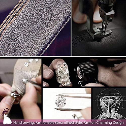 Zadin New Diamond Leather Steering Wheel Cover with Bling Bling Crystal Rhinestones, Universal Fit 15 Inch Anti-Slip Wheel Protector for Women Girls,Black - Thumbnail 6