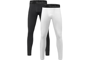 Roadbox 2 Pack Boys Compression Pants Leggings Base Layer Underwear Youth Quick Dry Spandex Tights Running Football