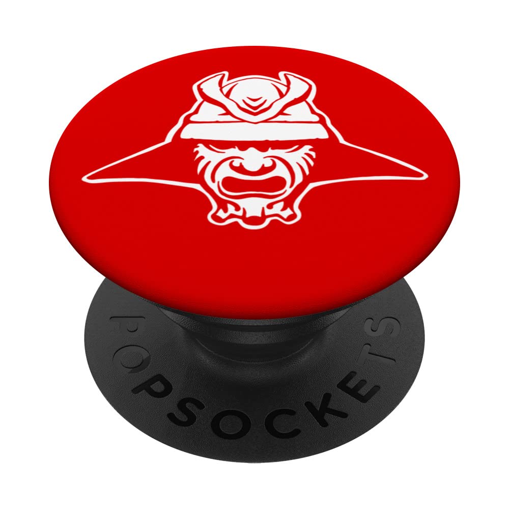 Men-Yoroi, Japanese Samurai mask. Stylized design PopSockets Swappable PopGrip