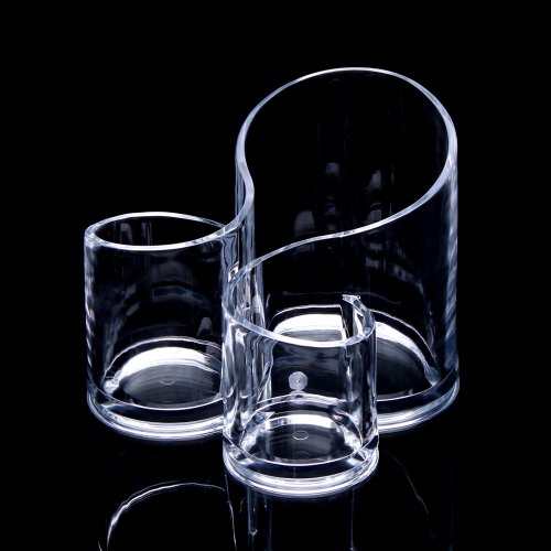 PartyWoo Top Quality Large Wavy Acrylic Makeup Brush and Cosmetic Holder, 1.4 Pound