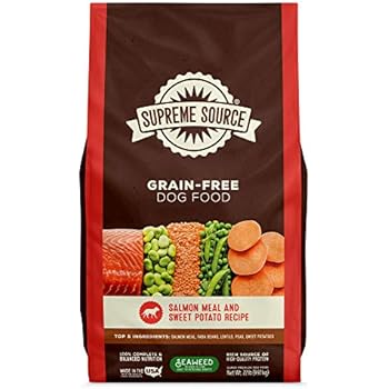 Supreme Source Premium Dry Dog Food Grain Free, USDA Organic Seaweed, Protein, Salmon and Sweet Potato Recipe for All Life Stages. Made in The USA. (22lb)
