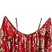Teamoluna Women's Vogue Off-The-Shoulder Plum Blossom Chiffon Dress Red One Size