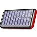 Power Bank Portable Solar Charger - 22000mAh with Dual Input & 3 USB Output Solar Charger, High-speed Charging Technology Battery Pack for iPhone, Samsung Galaxy and more (red)
