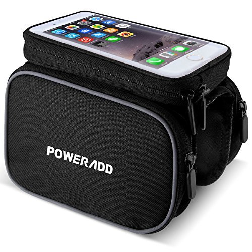 Poweradd Sacoche de Guidon Vélo Imperméable Grande Capacité Sac de Téléphone en Vélo Avec Film d’Écran De Touche Transparent