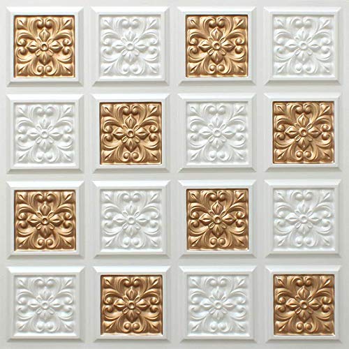 C & BUY Decorative Embossed PVC 3D Ceiling Tiles & Wall Panel, Self