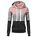 Women Long Sleeve Hoodies Pullover Teen Girls Sweatshirts Pacthwork Shirts Sweater Blouse Hooded Tops