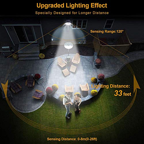Solar Lights Outdoor 10- LED Optical Lens,PIR Solar Motion Sensor Security Lights,Solar Wall Light IP67 Waterproof Adjustable Angle,Wireless Easy-to-Install for Front Yard,Garden,Patio (2 Packs)